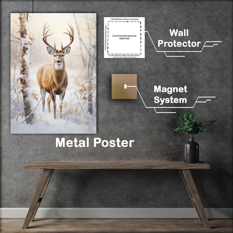 Buy Metal Poster : (Close Encounters Deer in the Wilderness)