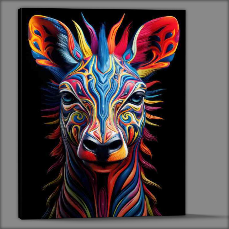 Buy Canvas : (Coulurful Stripes on a zebra abstract art style)