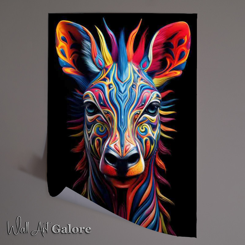 Buy Unframed Poster : (Coulurful Stripes on a zebra abstract art style)