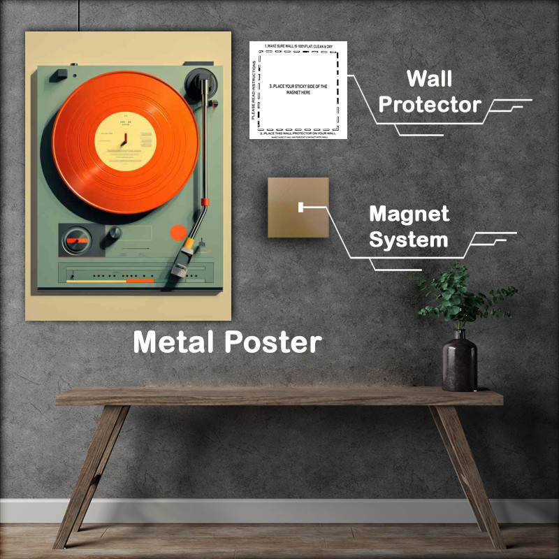 Buy Metal Poster : (Illustration of a record in a gray color)
