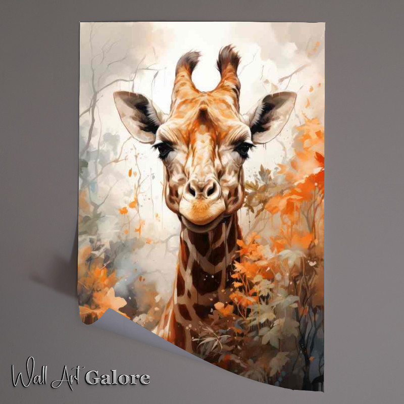 Buy Unframed Poster : (Giraffe in the wild art)