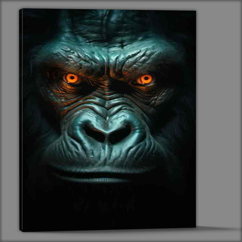 Buy Canvas : (Gorilla face with glowing orange eyes)