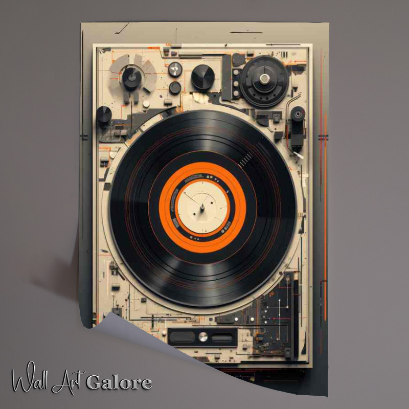 Buy Unframed Poster : (Illustration of a record in a gray color in the retro style)