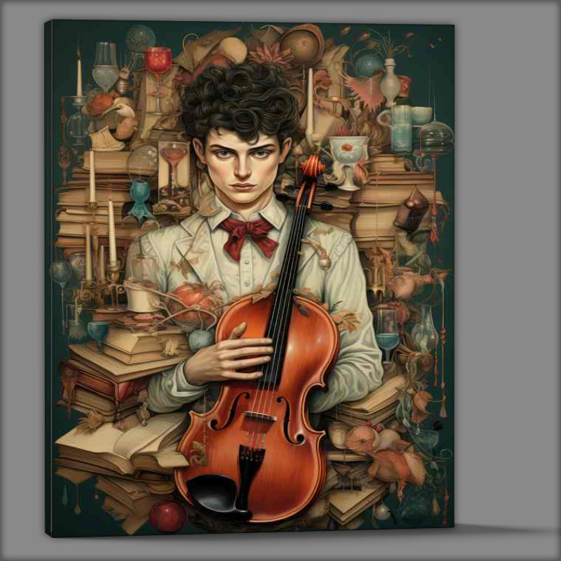 Buy Canvas : (Illustration of a young man holding a violin)
