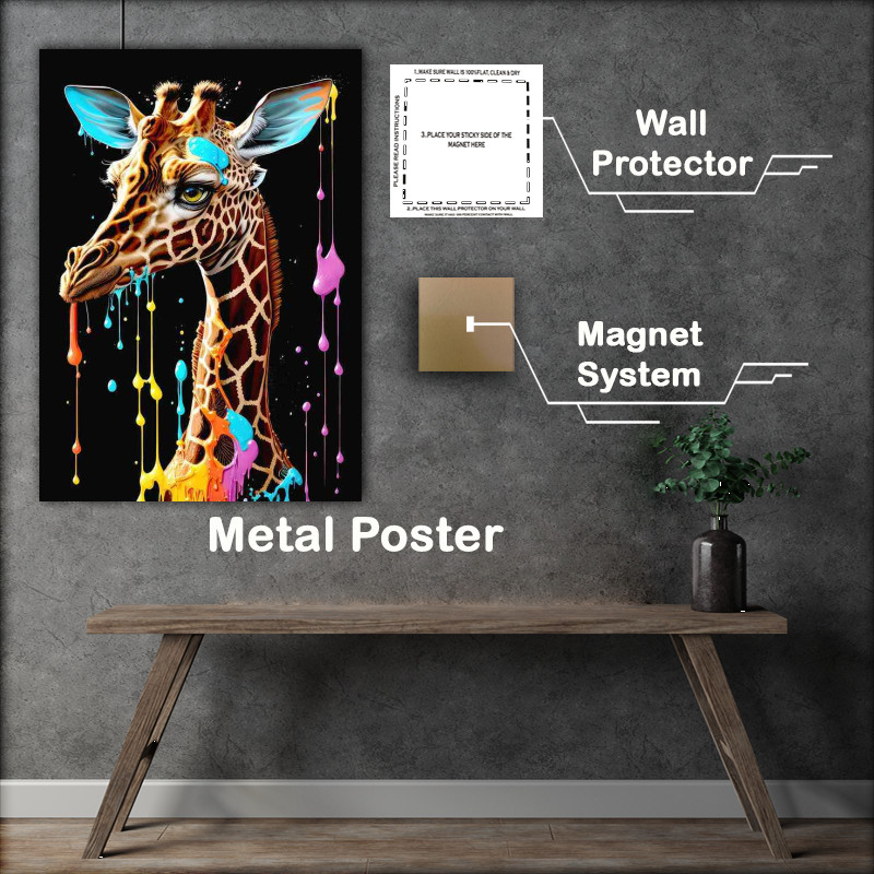 Buy Metal Poster : (Jerry the giraffe splash art)