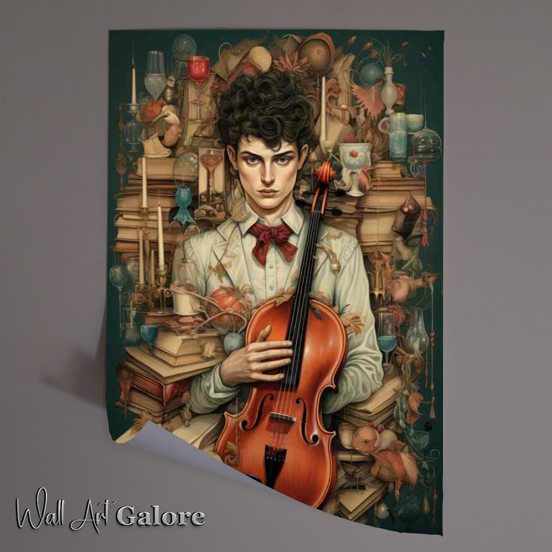 Buy Unframed Poster : (Illustration of a young man holding a violin)