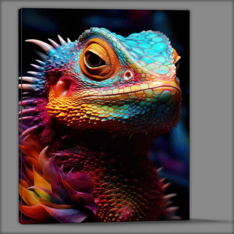 Buy Canvas : (Lizard great colours looking at the lens)
