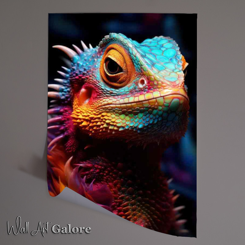 Buy Unframed Poster : (Lizard great colours looking at the lens)