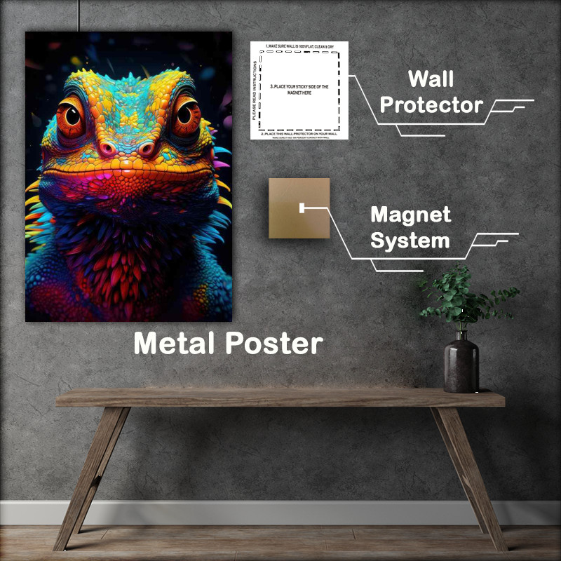 Buy Metal Poster : (Lizard the colourful face)