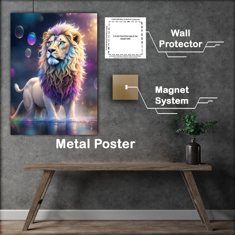 Buy Metal Poster : (Majestic Lion King surreal art)