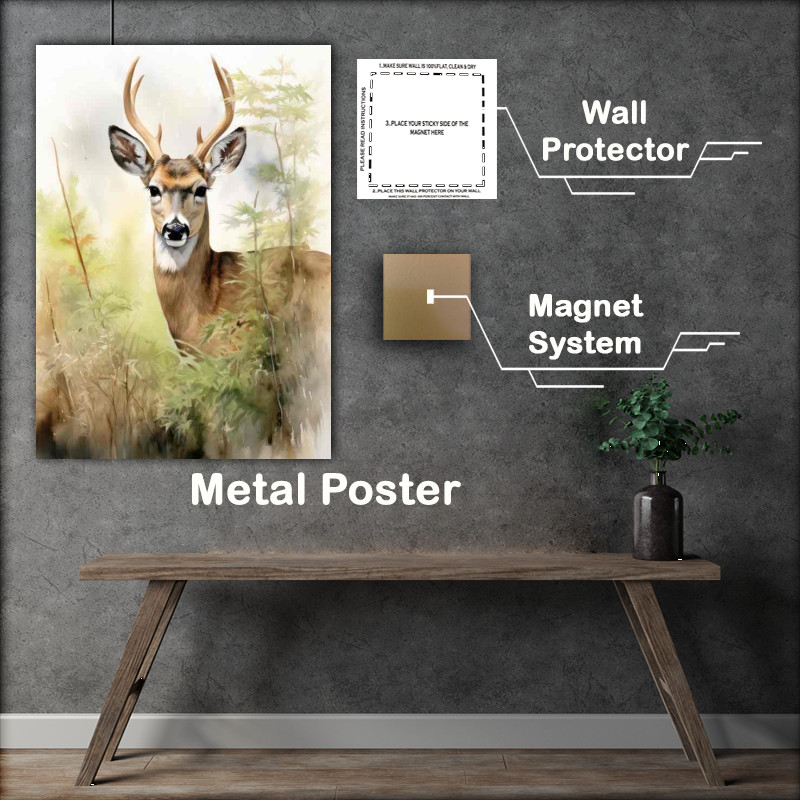 Buy Metal Poster : (Observing Wildlife A Guide to Deer in Forests)