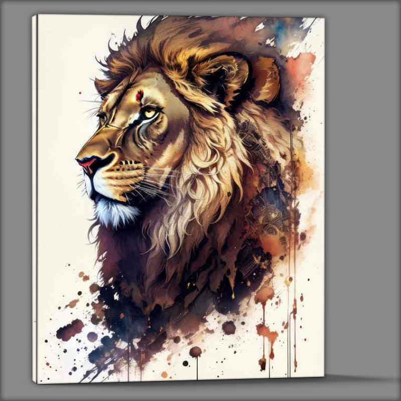 Buy Canvas : (Pride of the Savanna with splashes of colour)