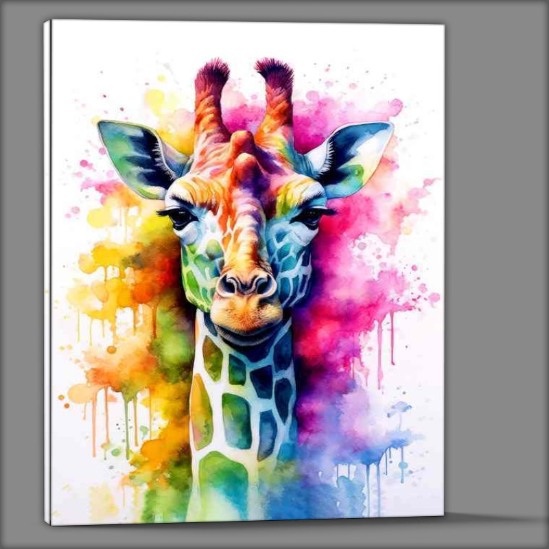 Buy Canvas : (Rainbow Necked Wonder the giraffe so colourful)