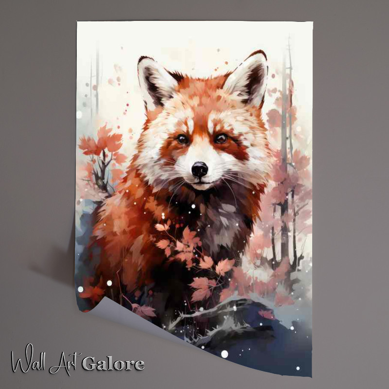 Buy Unframed Poster : (Red Panda watercolours in the forest)