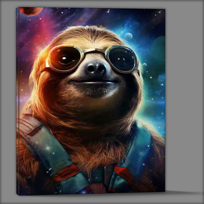 Buy Canvas : (Sloth in space wearing glasses very hip)