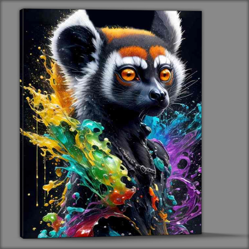Buy Canvas : (Spectrum of Lemur Delight surrounded by splash art colours)