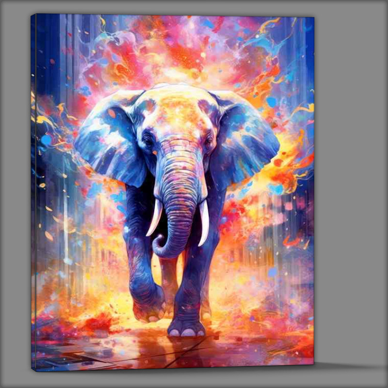 Buy Canvas : (Technicolor Tusks The Majestic Elephant)