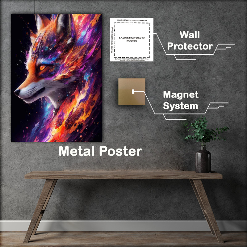 Buy Metal Poster : (The Amazin coulurs Of The Sly Fox In Splash style)