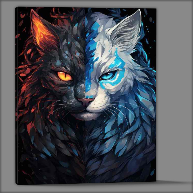 Buy Canvas : (The Anime cats mixed black and blue)