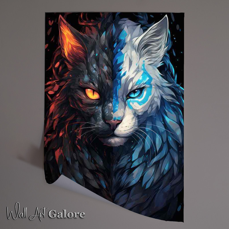 Buy Unframed Poster : (The Anime cats mixed black and blue)