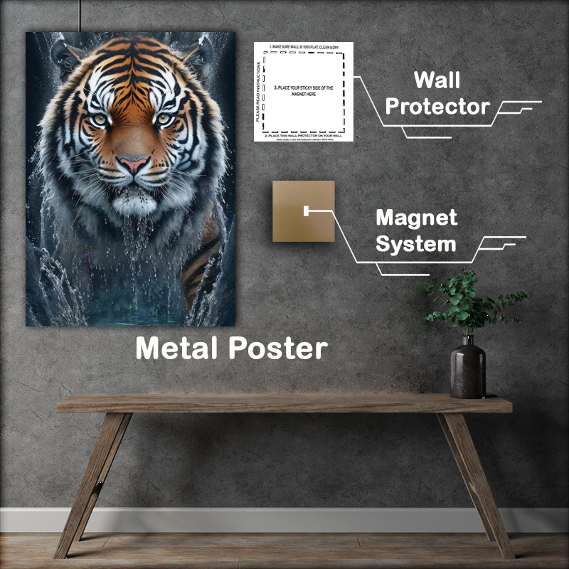 Buy Metal Poster : (The Mighty Bengal Tiger Roar of the Jungle splash art)