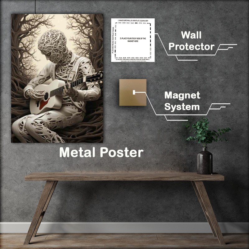 Buy Metal Poster : (Musical art from beyond highly detailed surrealism)