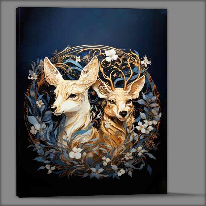 Buy Canvas : (The Serenity of Woodland Deer)