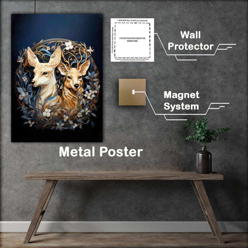 Buy Metal Poster : (The Serenity of Woodland Deer)