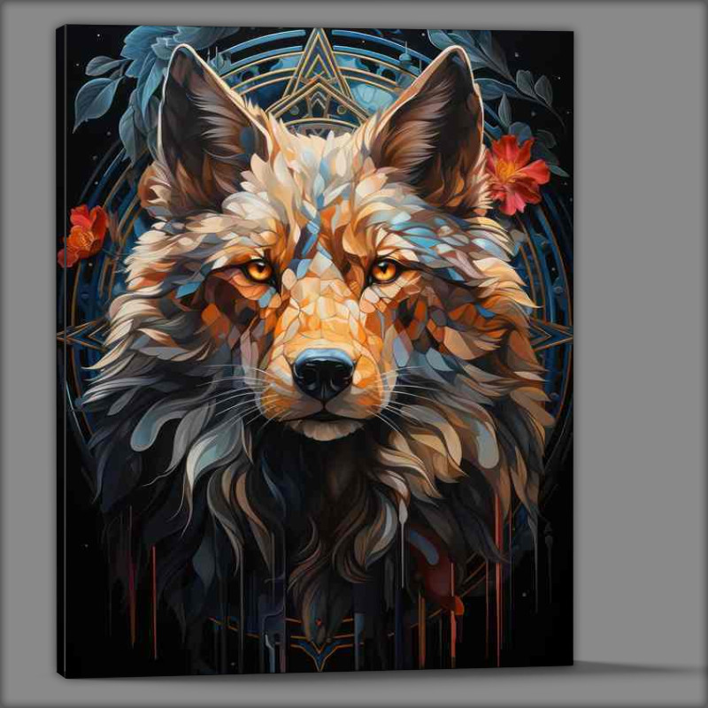Buy Canvas : (The White Wolf with a spiritual style)