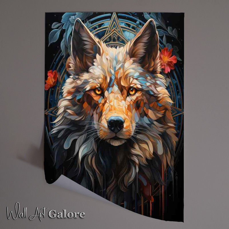 Buy Unframed Poster : (The White Wolf with a spiritual style)
