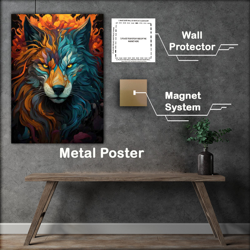 Buy Metal Poster : (The Wolf Looking Slightly Fustrated vice colours)