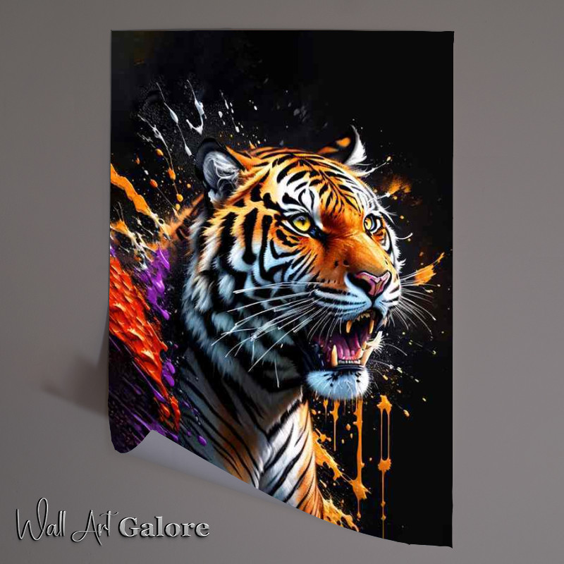 Buy Unframed Poster : (Tiger king splash art of colours)