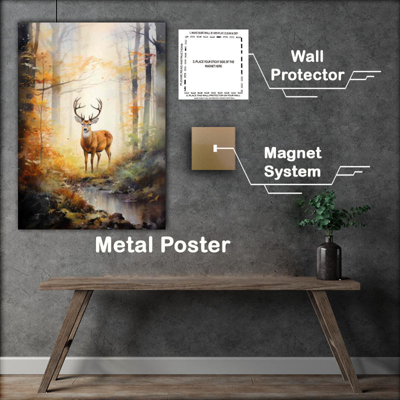 Buy Metal Poster : (Unveiling the Mysteries of Forest Dwelling Deer)