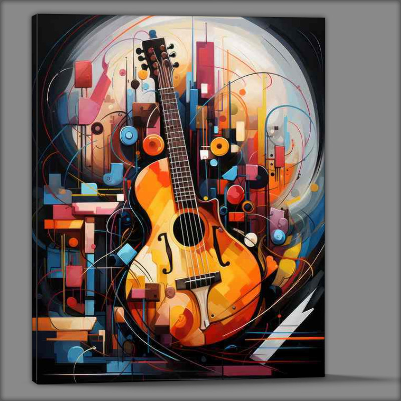 Buy Canvas : (Painted style of a musical instrument guitar and keyboard)