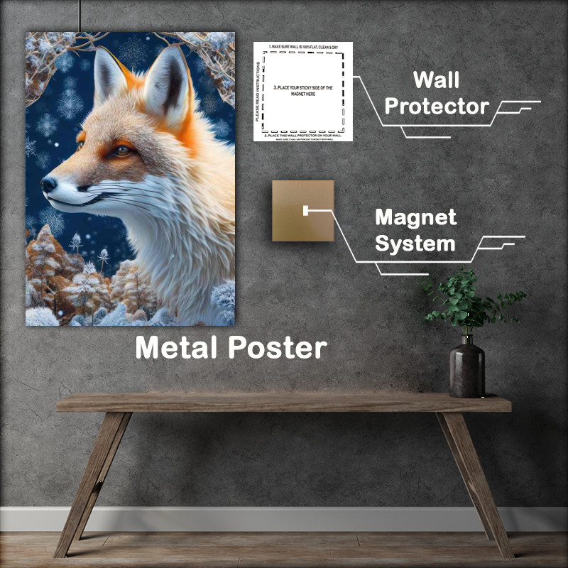 Buy Metal Poster : (Whisper of Snow Foxs Silent Journey)