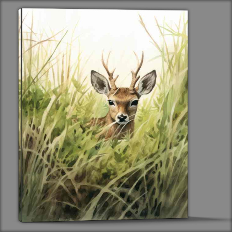 Buy Canvas : (Wildlife Expedition Tracking Deer in the Woods)