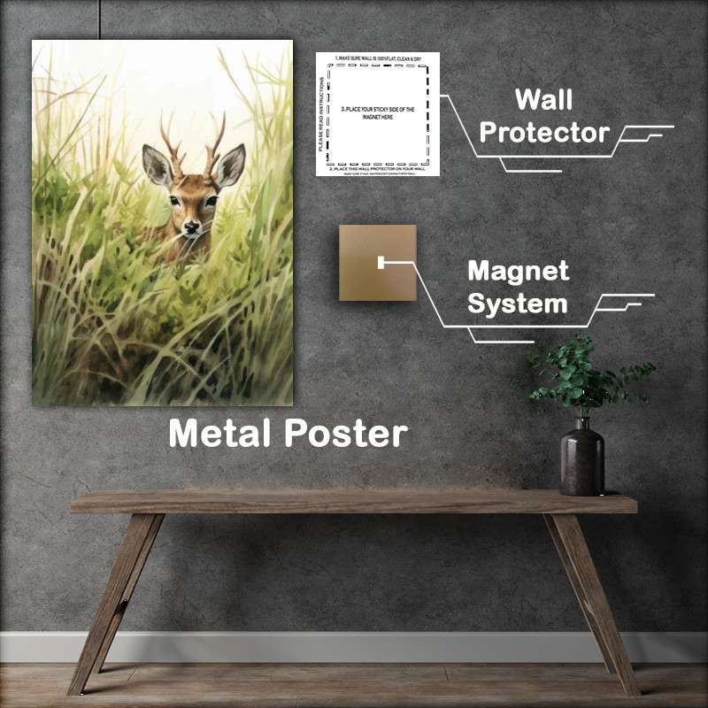 Buy Metal Poster : (Wildlife Expedition Tracking Deer in the Woods)