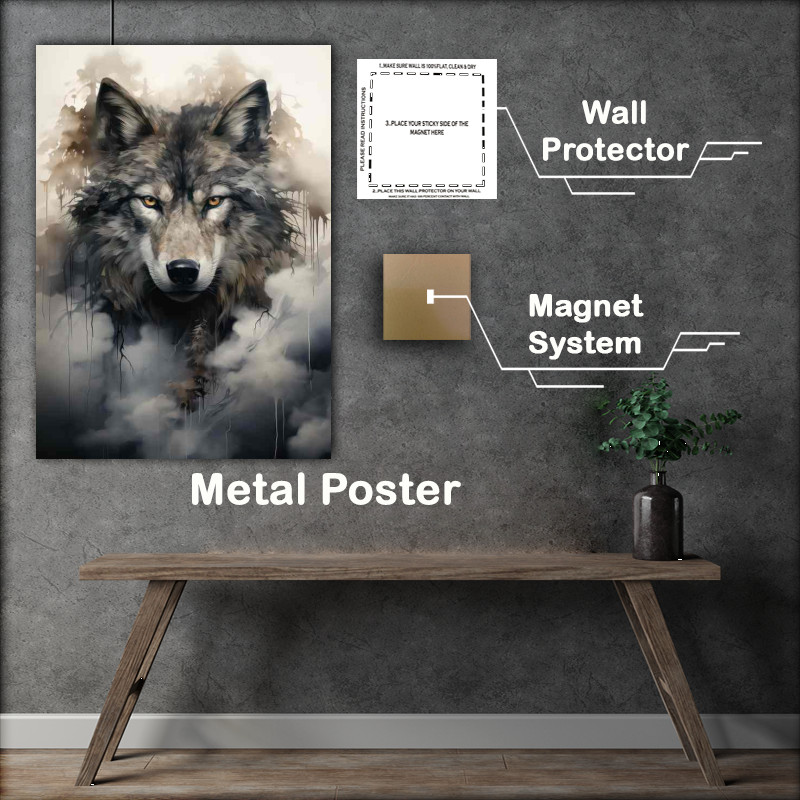 Buy Metal Poster : (Wold In A black and white misty picture)