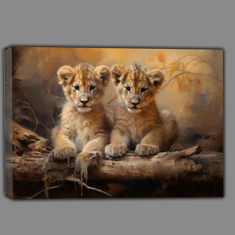Buy Canvas : (Baby Cubs lying waiting for there mum to arrive)