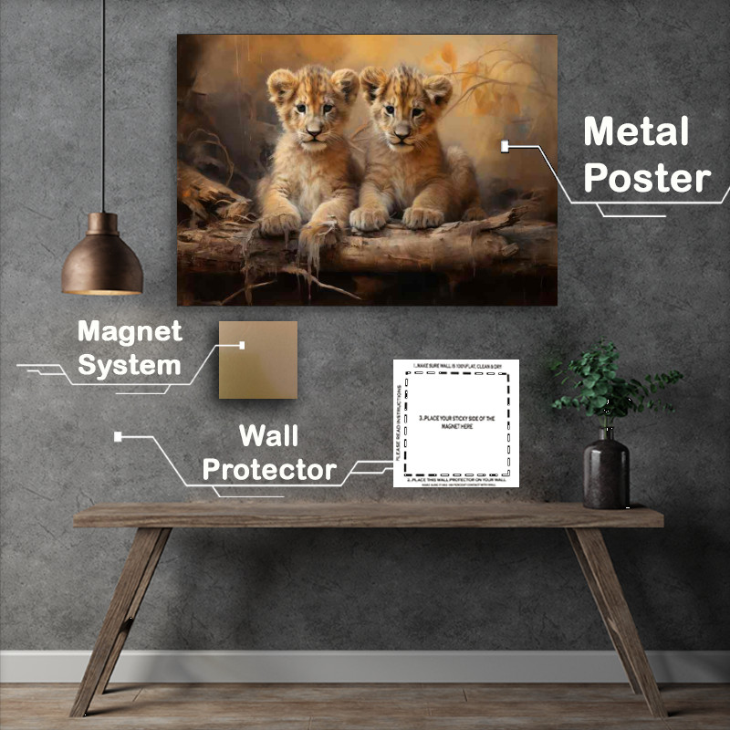 Buy Metal Poster : (Baby Cubs lying waiting for there mum to arrive)