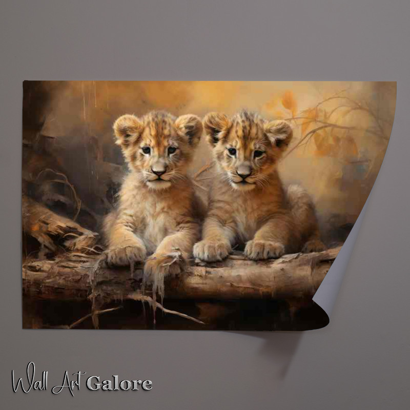 Buy Unframed Poster : (Baby Cubs lying waiting for there mum to arrive)