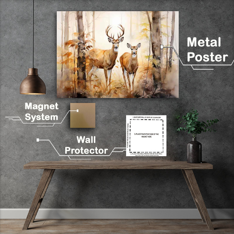 Buy Metal Poster : (Deer Tales Whisperings from the Forest)