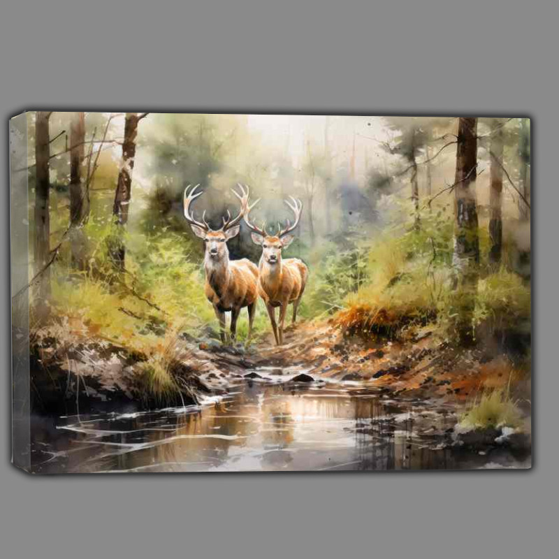 Buy Canvas : (Deer in the Woods A Natural Beauty to Behold)