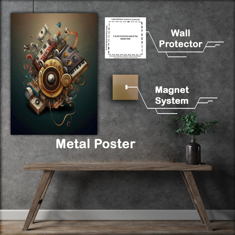 Buy Metal Poster : (Retro 80s Waves)