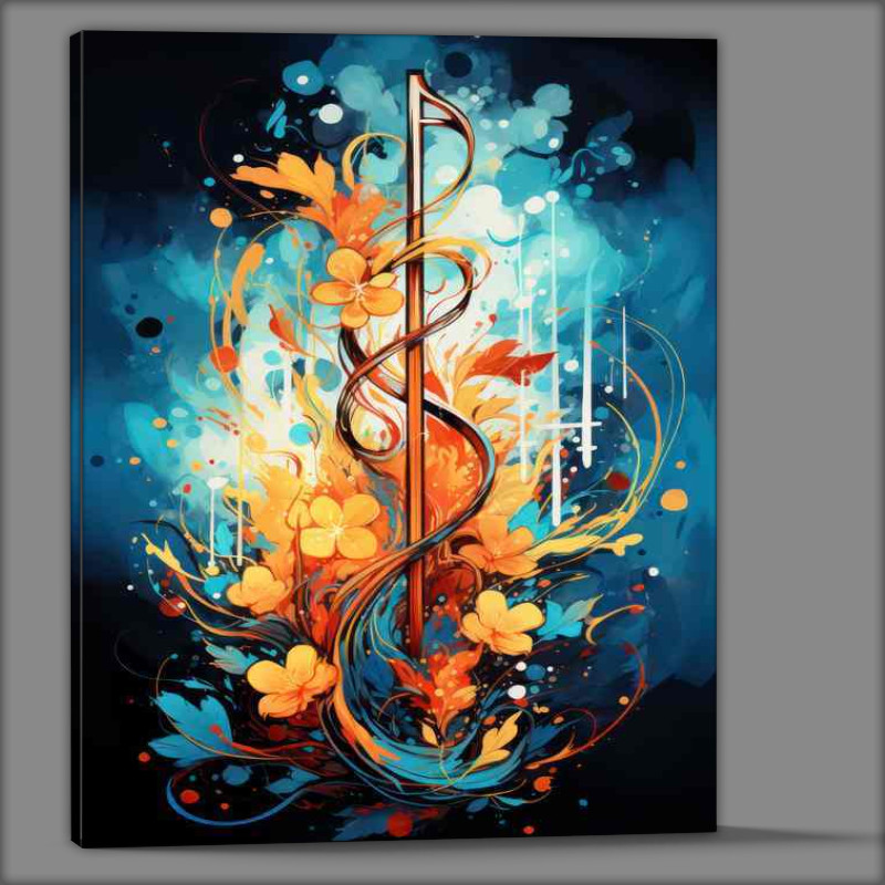 Buy Canvas : (Sitar Strings Mystic Melodies music notes)