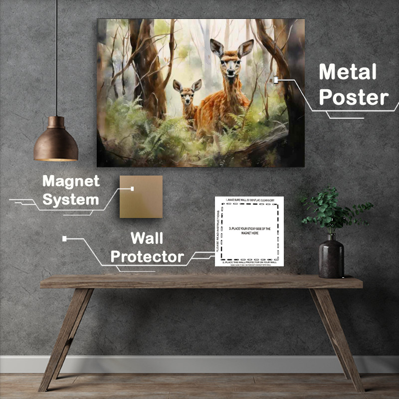 Buy Metal Poster : (Majestic Guardians Deer and the Forest)