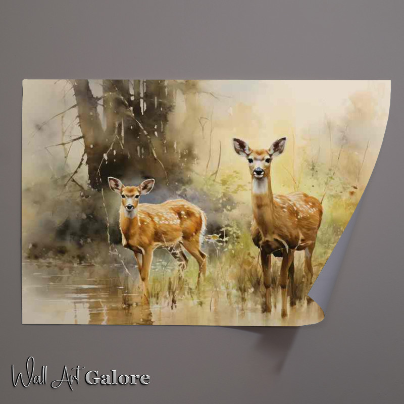 Buy Unframed Poster : (Woodland Symphony The Beauty of Deer in Nature)