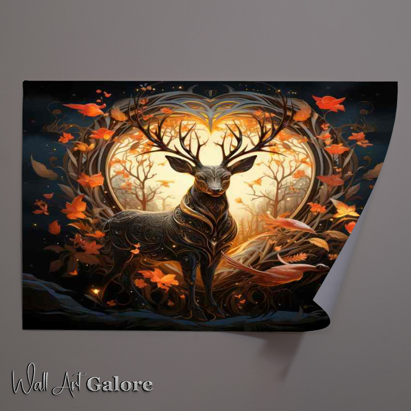 Buy Unframed Poster : (the perfect deer embraced in love)
