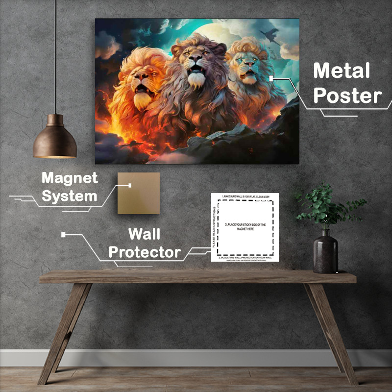 Buy Metal Poster : (three lions)