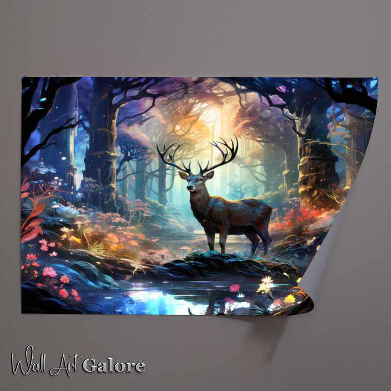 Buy Unframed Poster : (wild deer in the magical forest)